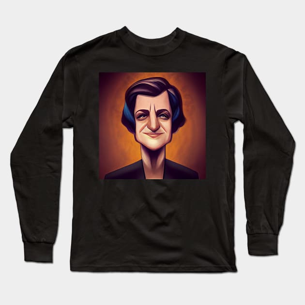 Ayn Rand | Caricature Long Sleeve T-Shirt by Classical